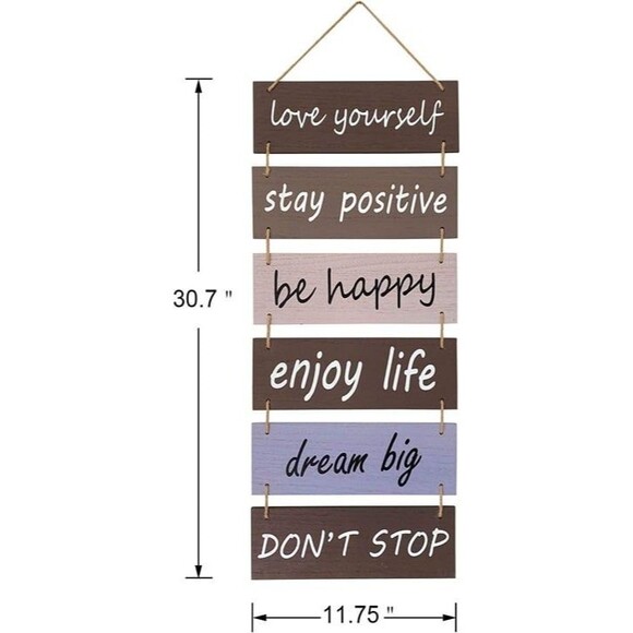 V Quality Motivational Rustic Sign - Multi-colored - Stay Positve, Dream Big... - Picture 3 of 12